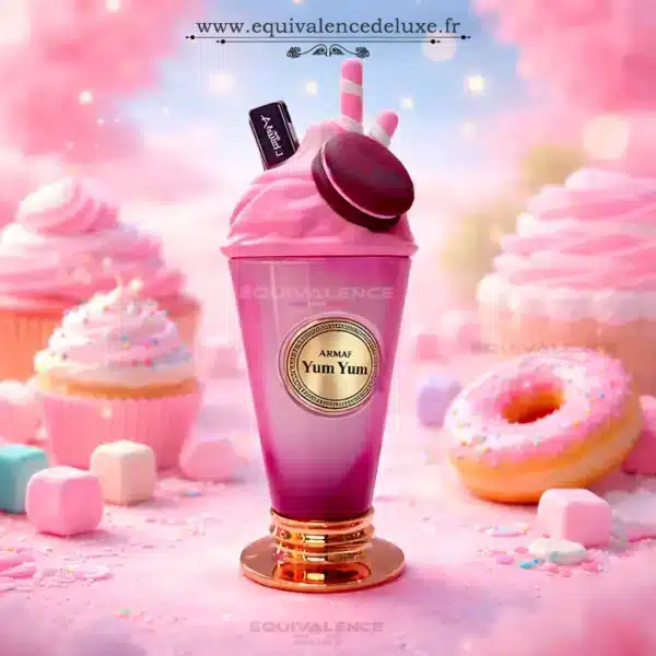 Yum Yum Armaf – Flacon de parfum gourmand et sucré Coffret Yum Yum Armaf ouvert avec flacon – parfum gourmand et sucré pour femme