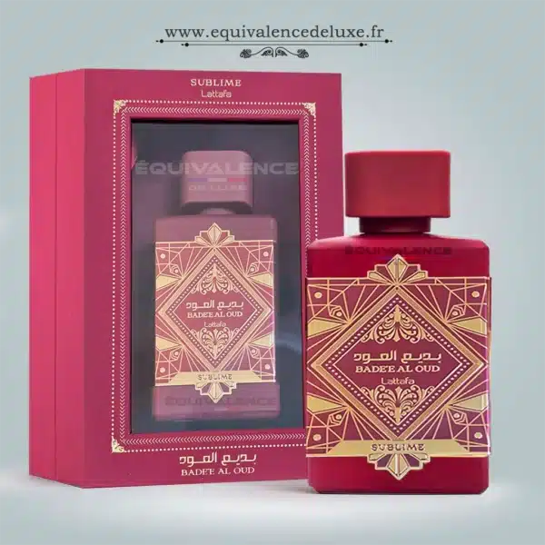 Parfums Pour Homme 9 Parfum Bade’e Al Oud Sublime Lattafa flacon et boîte, fragrance orientale boisée intense 100ml
