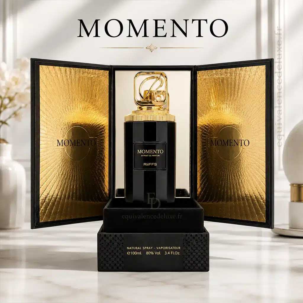 Momento – Riiffs | Parfum mixte Oriental Gourmand Intense 3 Momento RiiFFS Extrait de Parfum mixte 100 ml présenté dans son coffret noir et doré