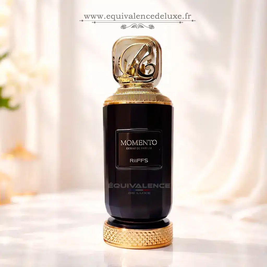 Momento – Riiffs | Parfum mixte Oriental Gourmand Intense 3 Coffret ouvert du parfum Momento Riiffs – extrait de parfum équivalent luxe en présentation premium