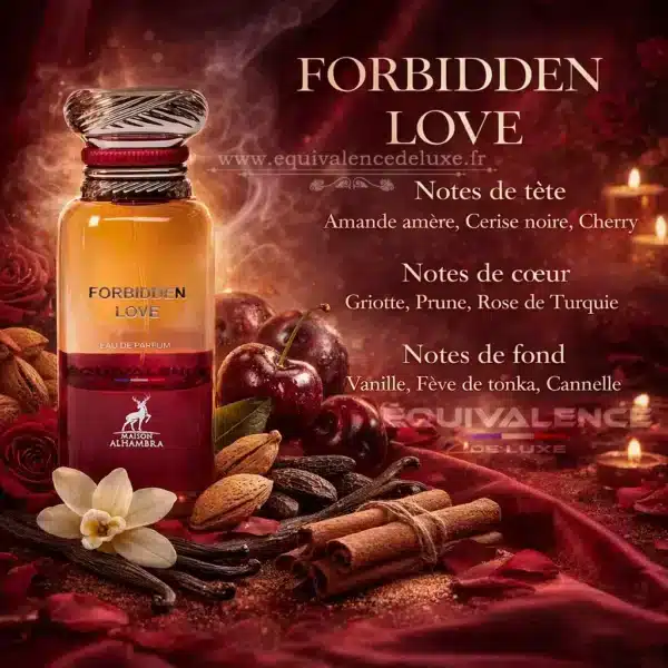 note olfactive du parfum forbidden love inspiré de grande marque