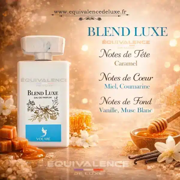 Fiche avec note olfactive ecrite et dessins du parfum blend luxe mixte de volaré