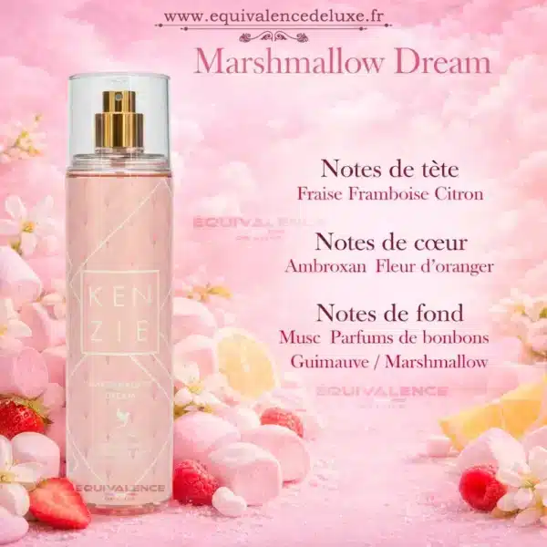 brume-marshmallow-kenzie-inspiré Brume gourmande fruitée femme fraise framboise musc