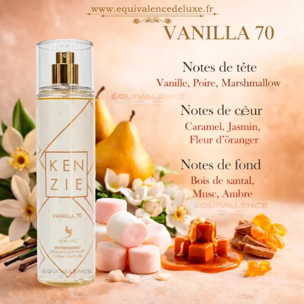 note-brume-parfumee-kenzie-vanilla-70 Brume parfumée gourmande vanille poire musc femme