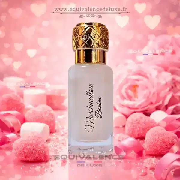 Marshmallow Bonbon musc tahara parfumée 12ml Dubai Flower avec flacon et boîte rose