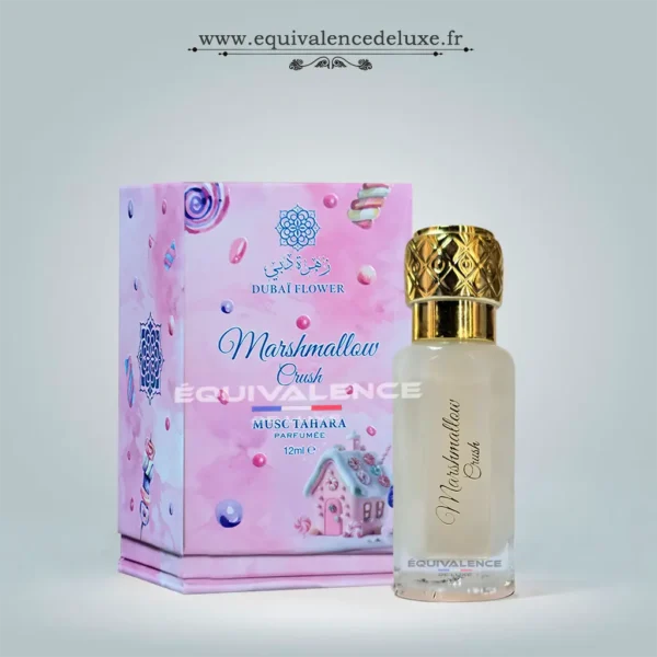 Marshmallow Crush musc tahara parfumée 12ml Dubai Flower avec flacon et boîte rose