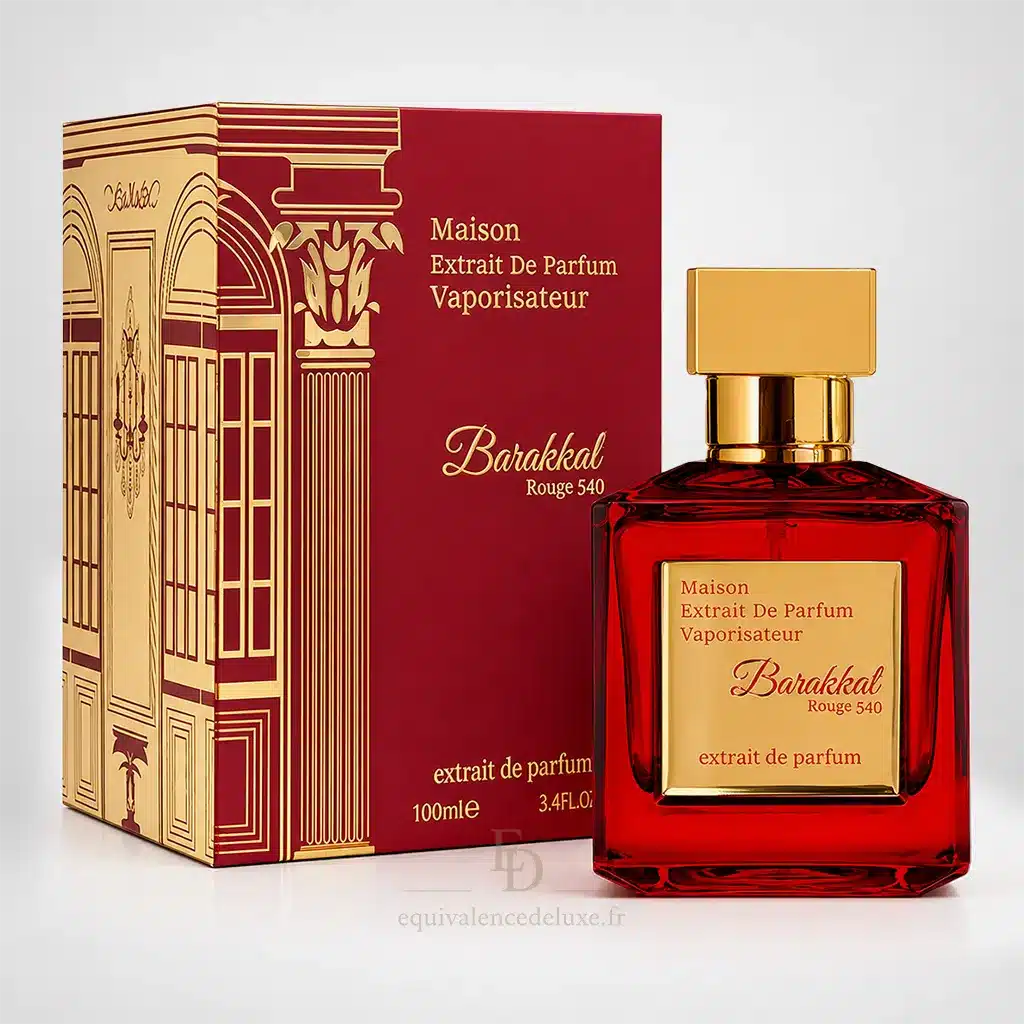 Barakkat Rouge 540 – Extrait de Parfum 100 ml 1 Barakkat Rouge 540 Extrait de Parfum mixte 100 ml avec flacon rouge et boîte