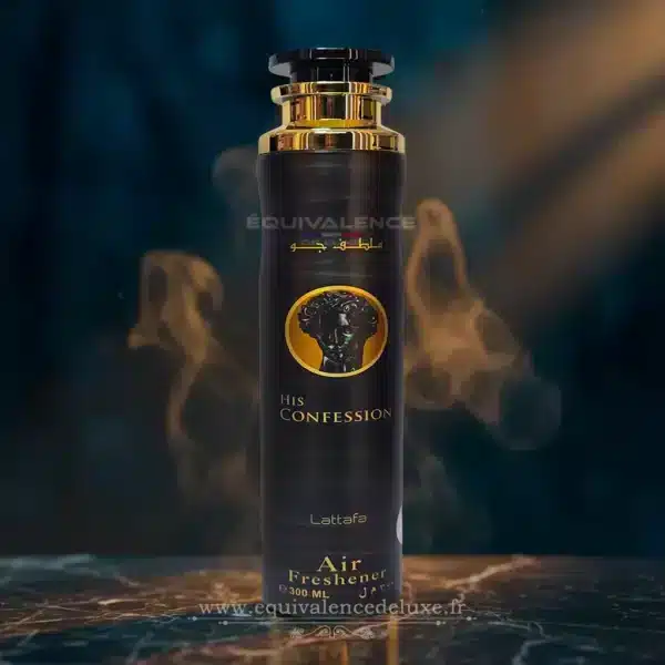 Brume parfumée His Confession masculine luxe spray parfum maison his confession lattafa odeur masculine boisée longue tenue