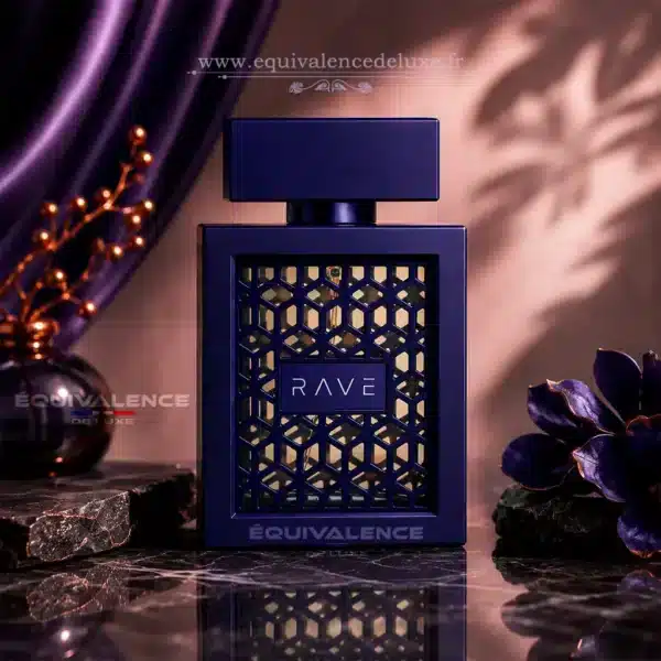 Eau de Parfum Now Intense Rave de lattafa 100ml parfum oriental homme eau de parfum orientale intense pour homme aux notes boisées et ambrées disponible chez Equivalence Deluxe. Flacon du parfum Now Intense de Rave 100 ml