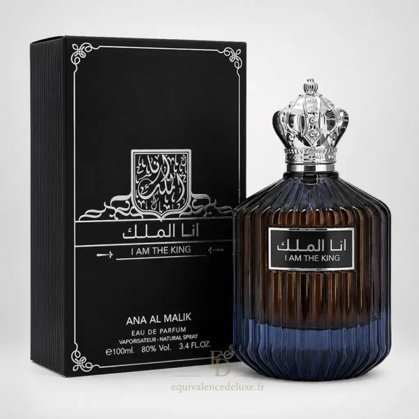 I Am The King Ana Al Malik Ard Al Zaafaran Eau de Parfum homme 100 ml avec flacon et boîte noire