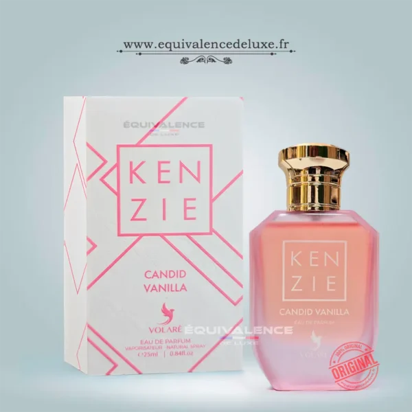 Boutique de Dupes de Parfums de Poche 33ml & Collection Privée 50ml | Prix Dégressifs & Livraison Rapide 18 Miniature Kenzie Candid Vanilla 25ml Volaré parfum femme vanillé gourmand avec fleur d’oranger praliné musc et ambre