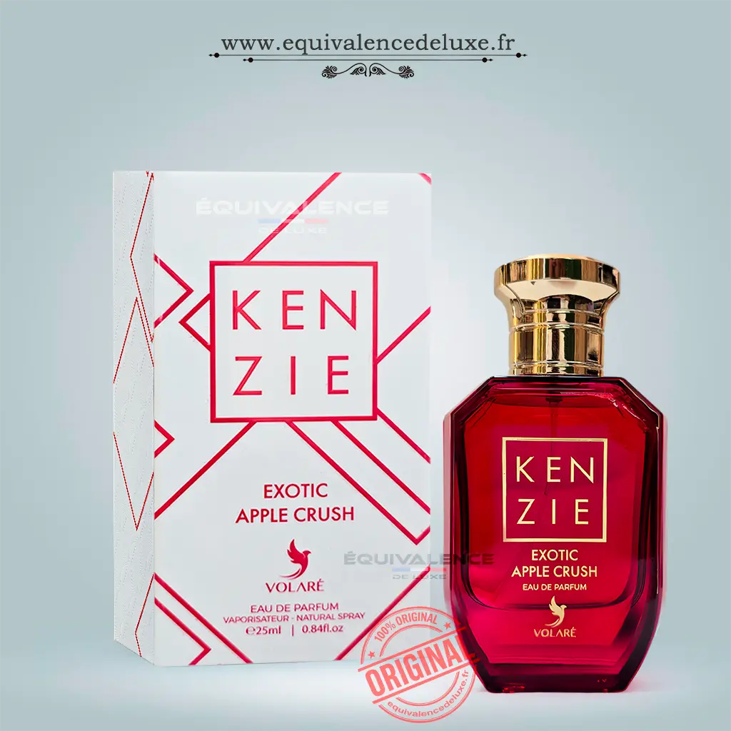 Mini Kenzie Exotic Apple Crush 25ml – Volaré 1 Miniature Kenzie Exotic Apple Crush 25ml Volaré parfum femme fruité gourmand à la pomme rouge et aux fleurs blanches