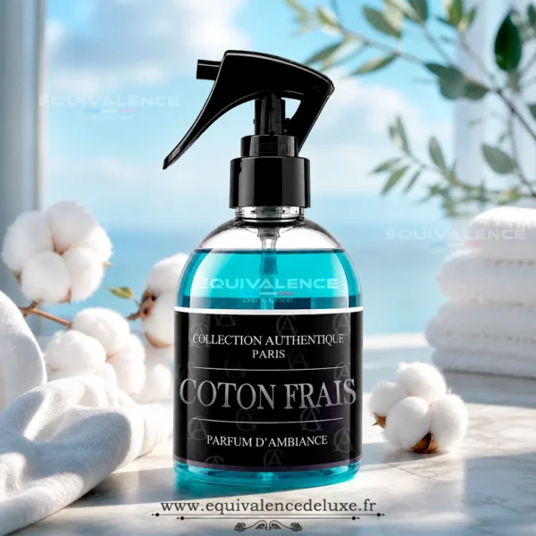 Spray pour maison Coton Frais linge propre Collection Authentique Paris spray coton frais, parfum ambiance propre linge frais coton musqué collection authentique paris idela pour maison , voiture , rideaux