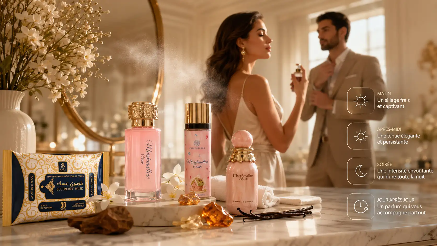 Astuces pour faire tenir son parfum plus longtemps avec musc, brume parfumée et layering