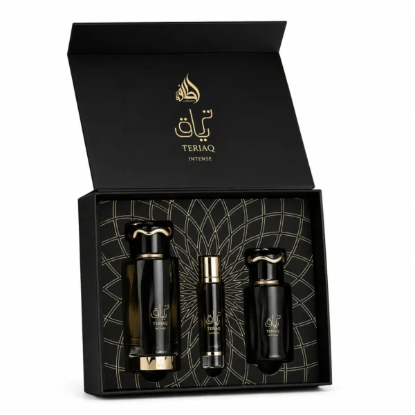 Parfums Dubaï, Collection Privée & Parfums Inspirés au Meilleur Prix 7 coffret 3p lattafa teriaq intense parfum mixte avec parfum de poche et parfum pour cheveux