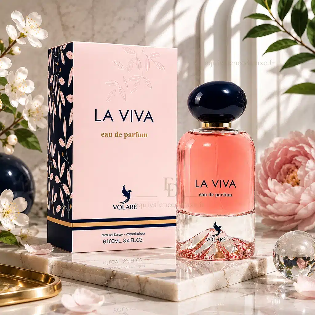 La Viva Volaré – Eau de Parfum Femme Florale 100 ml 4 Notes olfactives La Viva Volaré avec fleur d’oranger, bergamote, tubéreuse, jasmin, vanille et musc blanc
