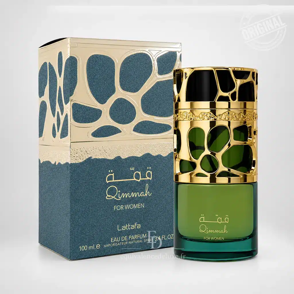 Qimmah For Women Lattafa – Eau de Parfum Femme 100 ml 1 Qimmah For Women Lattafa 100 ml avec amande, café, cacao, vanille et fleurs blanches