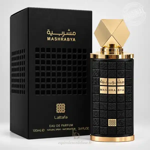 Parfums Dubaï, Collection Privée & Parfums Inspirés au Meilleur Prix 11 Mashrabya Lattafa Eau de Parfum mixte 100 ml avec flacon noir doré et coffret
