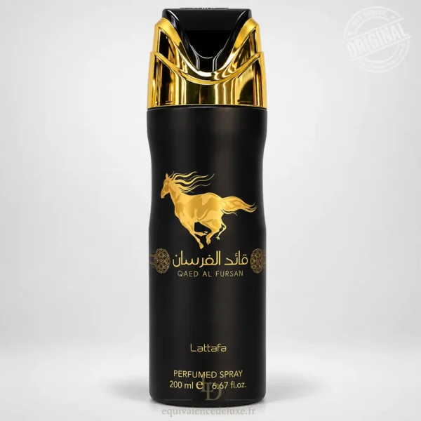 Parfums Dubaï, Collection Privée & Parfums Inspirés au Meilleur Prix 8 Qaed Al Fursan Lattafa déodorant pour le corps spray parfumé mixte 200 ml noir et doré