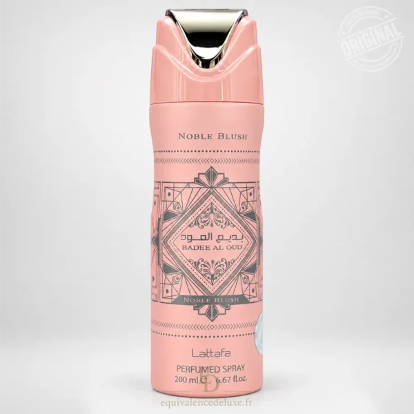 Parfums Dubaï, Collection Privée & Parfums Inspirés au Meilleur Prix 6 Spray parfumé Badee Al Oud Noble Blush Lattafa 200 ml, flacon rose poudré